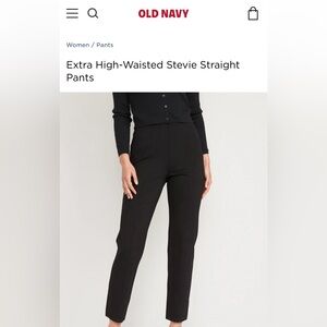 OLD NAVY Extra High-Waisted Stevie Straight Pants Black Size Small